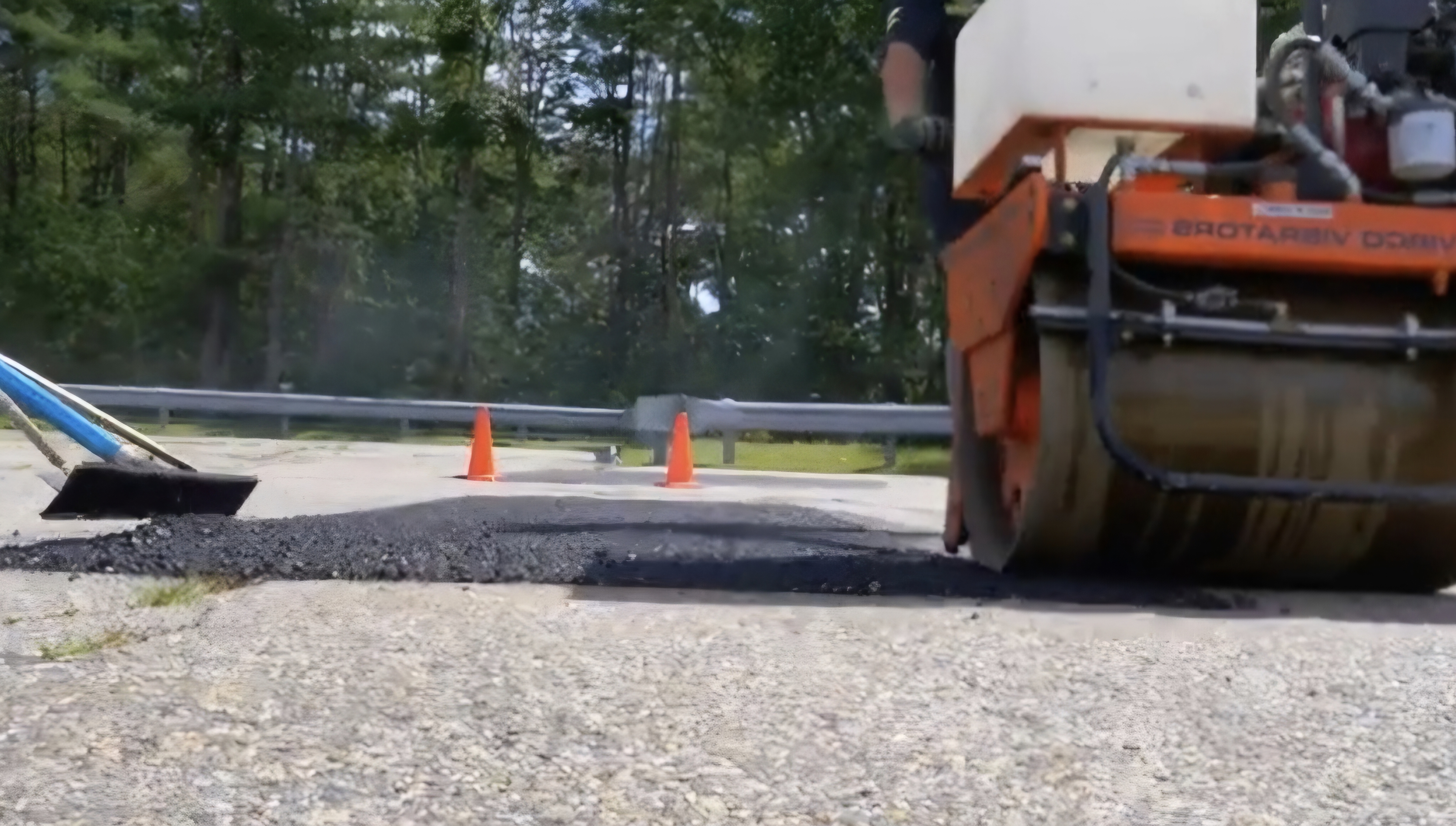 Utility cut restoration in progress